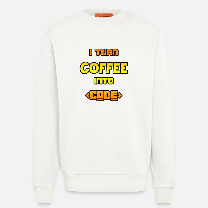 I turn coffee into code - Sweatshirt - made by SPREAD  - OFF WHITE