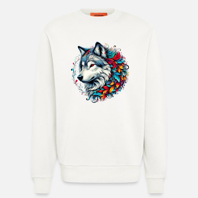 Wolf - Sweatshirt - made by SPREAD - OFF WHITE