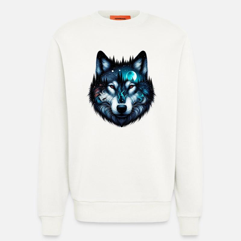 Wolf - Sweatshirt - made by SPREAD  - OFF WHITE