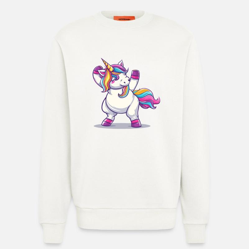Tanzendes Einhorn - Sweatshirt - made by SPREAD  - OFF WHITE