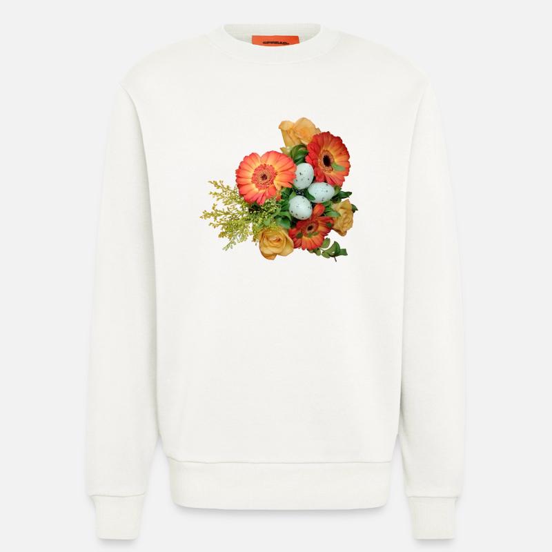 Bouquet with Easter Eggs Pattern - Sweatshirt - made by SPREAD  - OFF WHITE