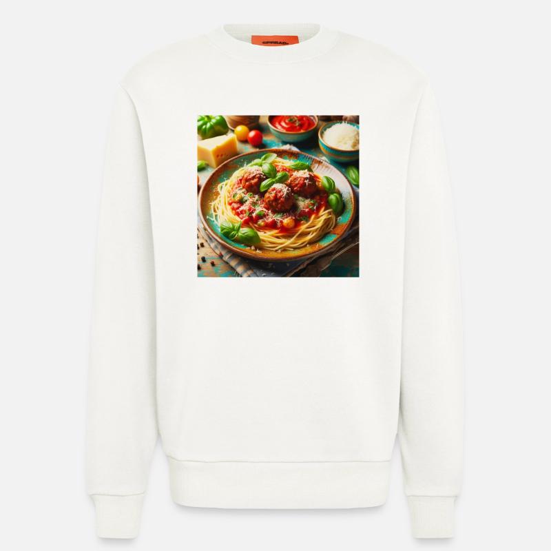 Spaghetti mit Fleisch - Sweatshirt - made by SPREAD  - OFF WHITE