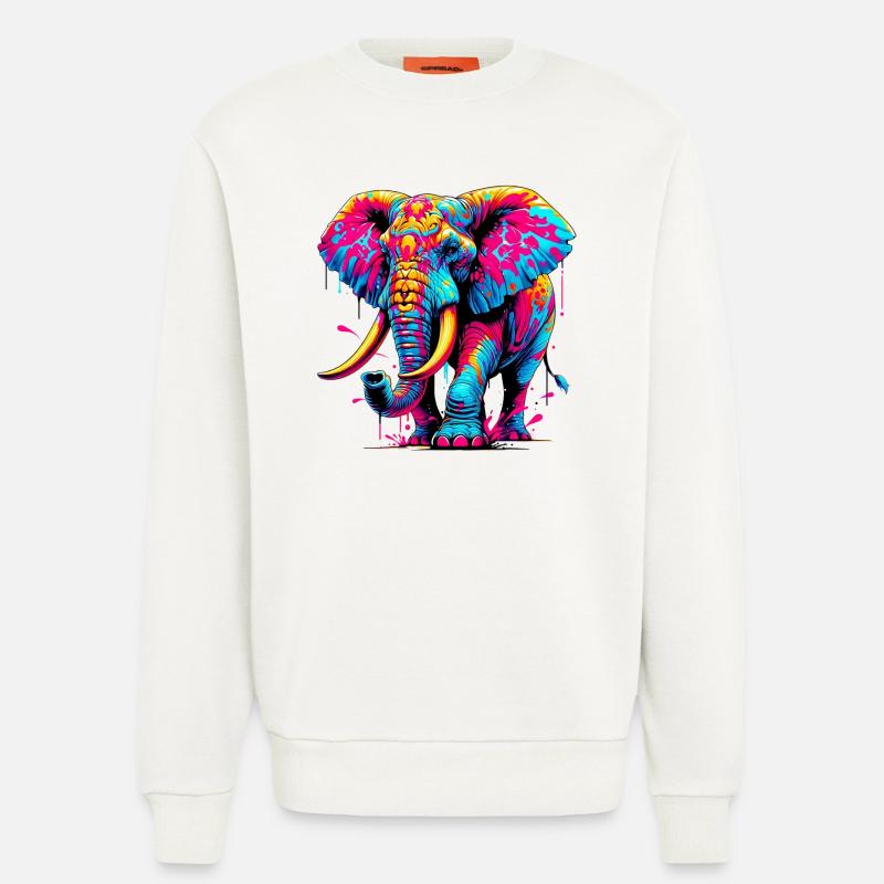 Elefant - Sweatshirt - made by SPREAD  - OFF WHITE