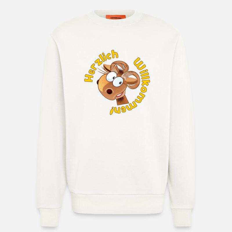 Herzlich Willkommen - Widder Schafe - Sweatshirt - made by SPREAD  - OFF WHITE