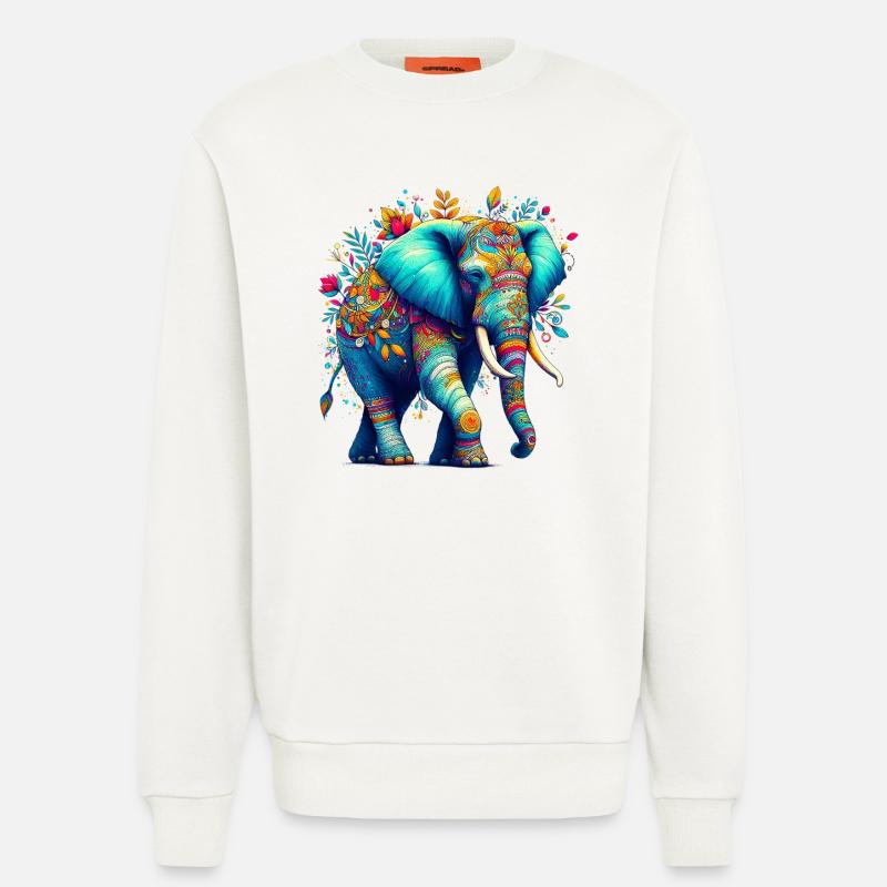 Elefant - Sweatshirt - made by SPREAD  - OFF WHITE