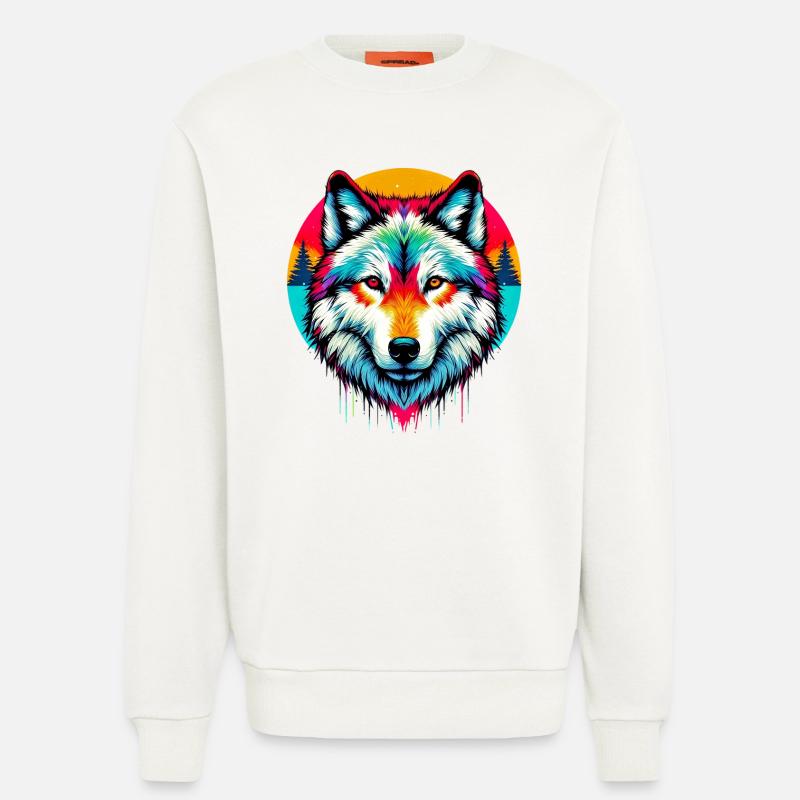 Wolf - Sweatshirt - made by SPREAD - OFF WHITE