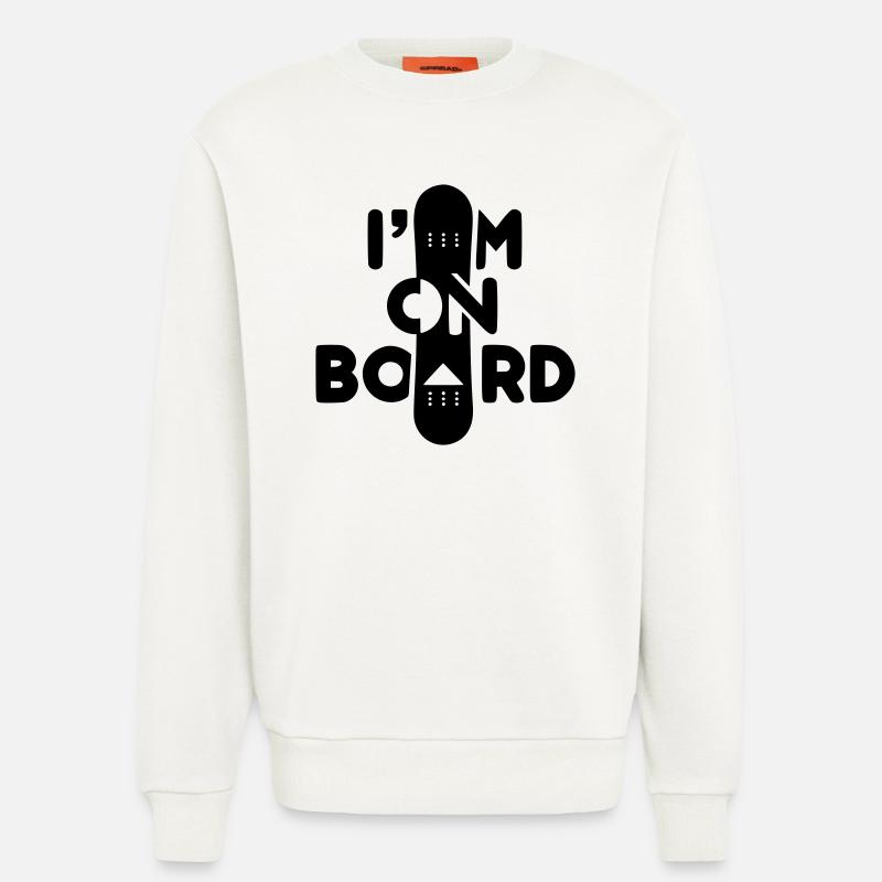 Ich bin an Bord -Snowboard - Sweatshirt - made by SPREAD  - OFF WHITE