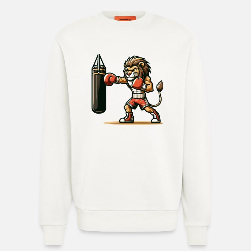 Punchline King: Der Boxlöwe - Sweatshirt - made by SPREAD  - OFF WHITE