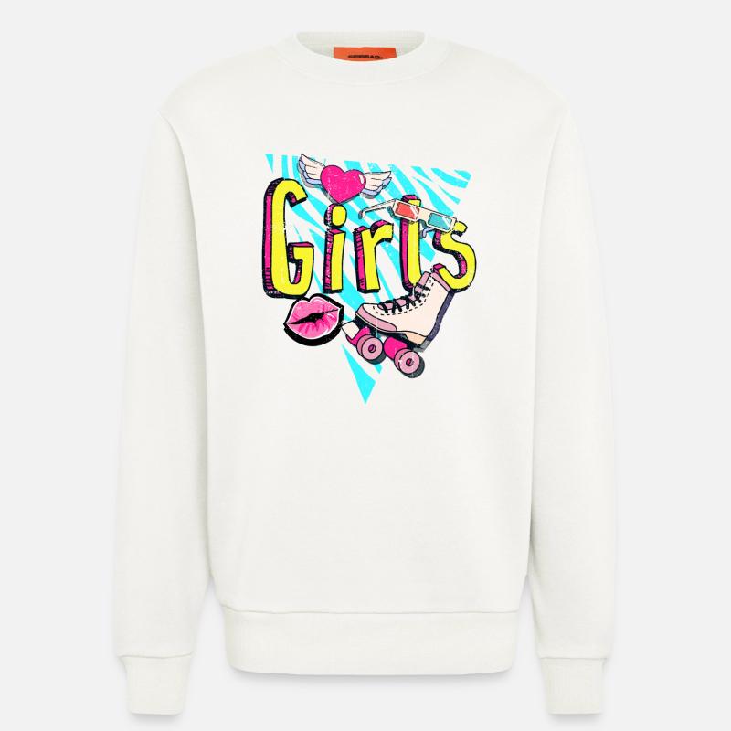 Mädchen Retro Roller Pop Art - Sweatshirt - made by SPREAD  - OFF WHITE