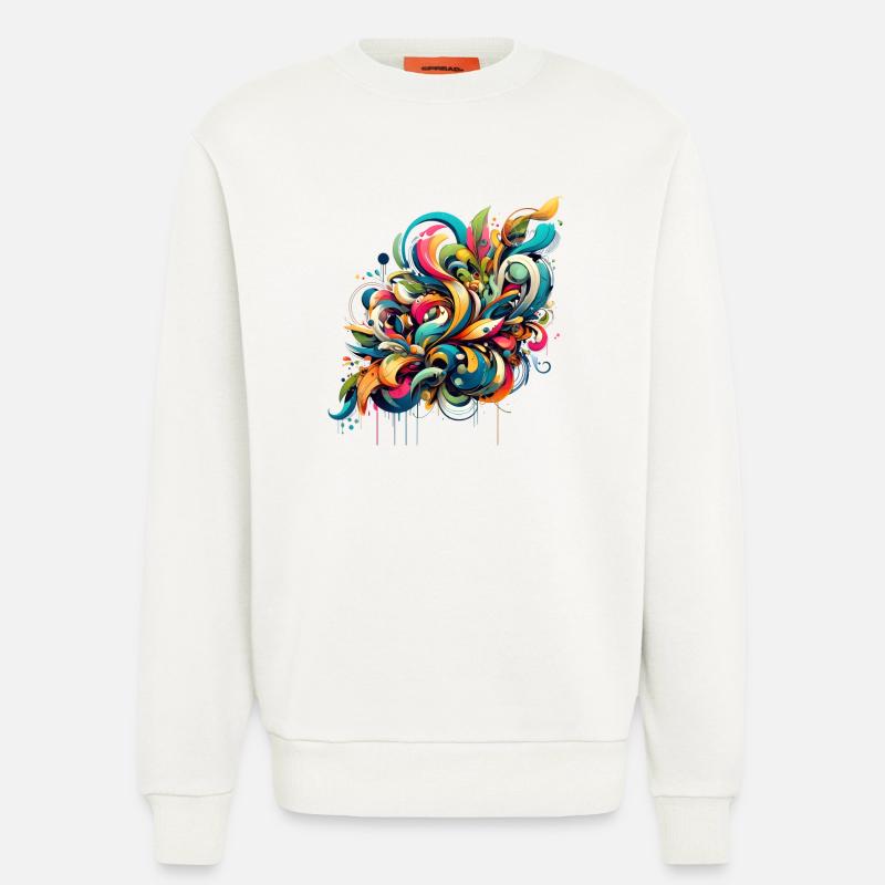 Coole florale dynamische Graffiti-Illustration - Sweatshirt - made by SPREAD  - OFF WHITE
