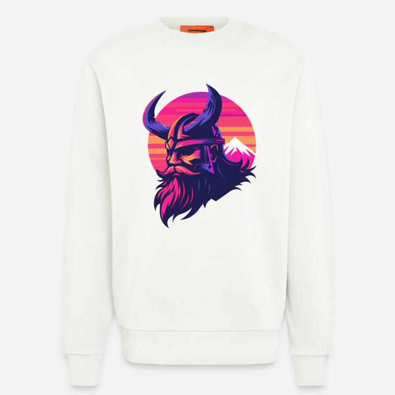 Wikinger Synthwave 3 - Sweatshirt - made by SPREAD  - OFF WHITE