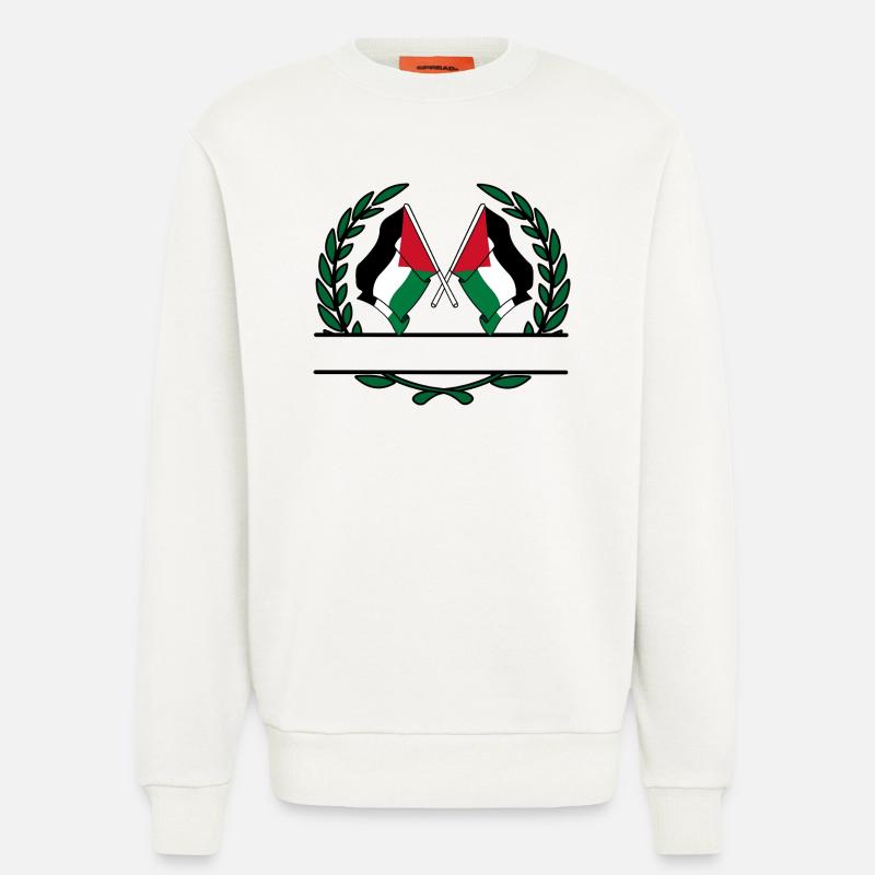 Fahnen mit palästinensischem Lorbeerkranz - Sweatshirt - made by SPREAD  - OFF WHITE