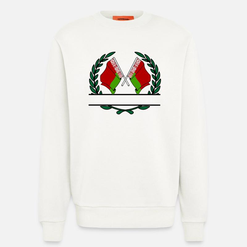 Fahnen Belarus Lorbeerkranz Banner - Sweatshirt - made by SPREAD  - OFF WHITE