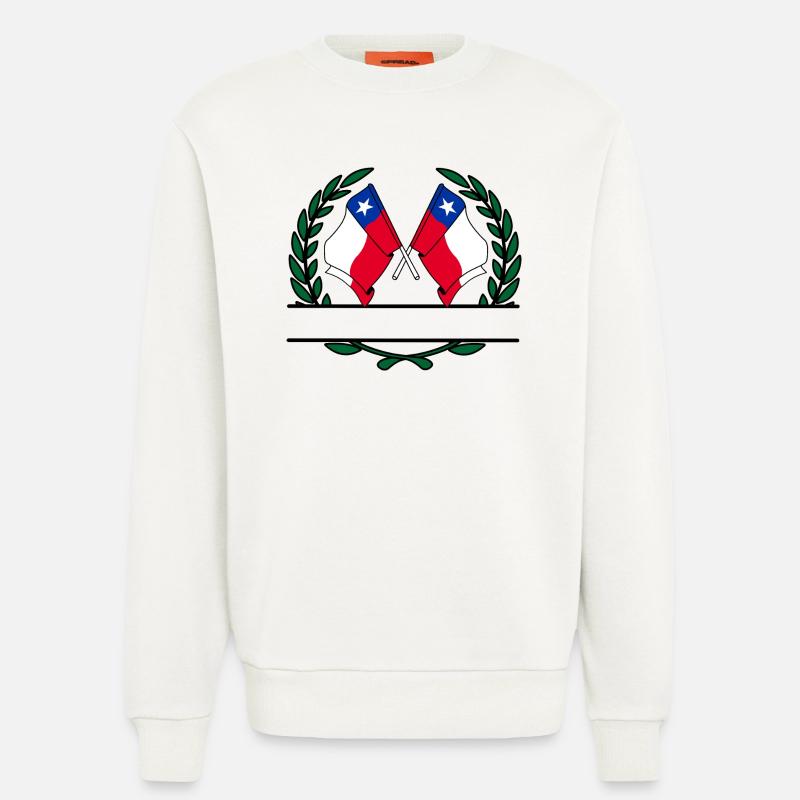 Fahnen Chile Lorbeerkranz Banner - Sweatshirt - made by SPREAD  - OFF WHITE