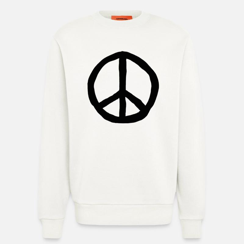 Peace-Zeichen / Simpel - Sweatshirt - made by SPREAD - OFF WHITE