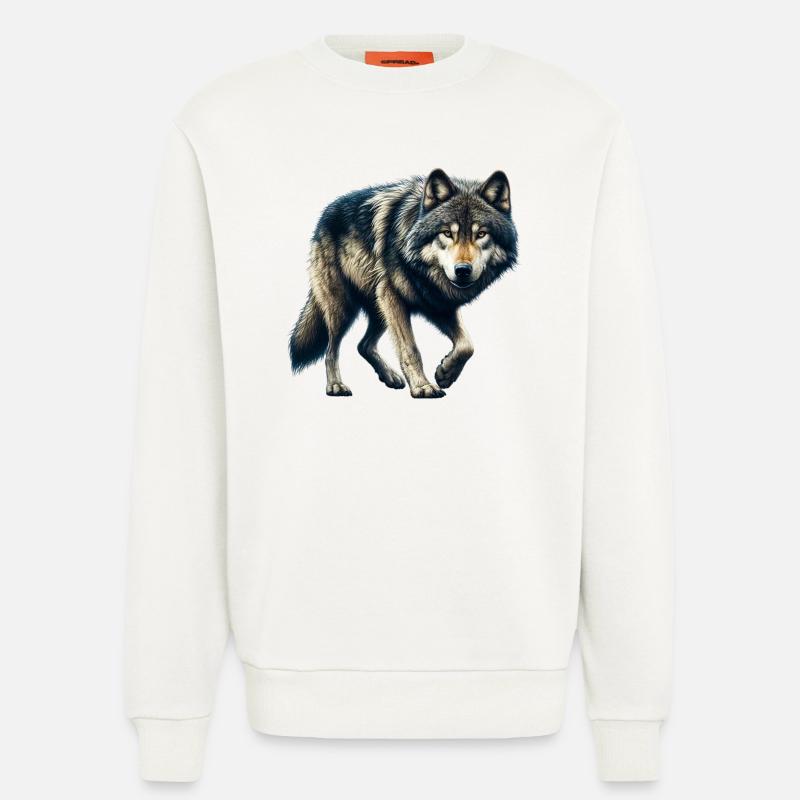 Wolf - Sweatshirt - made by SPREAD  - OFF WHITE