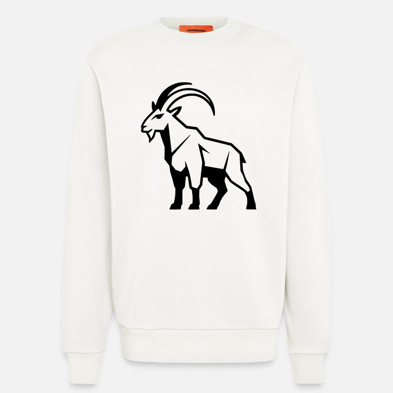 Bergziege geometrisch - Sweatshirt - made by SPREAD  - OFF WHITE