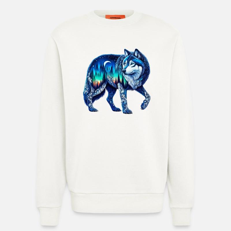 Wolf - Sweatshirt - made by SPREAD - OFF WHITE