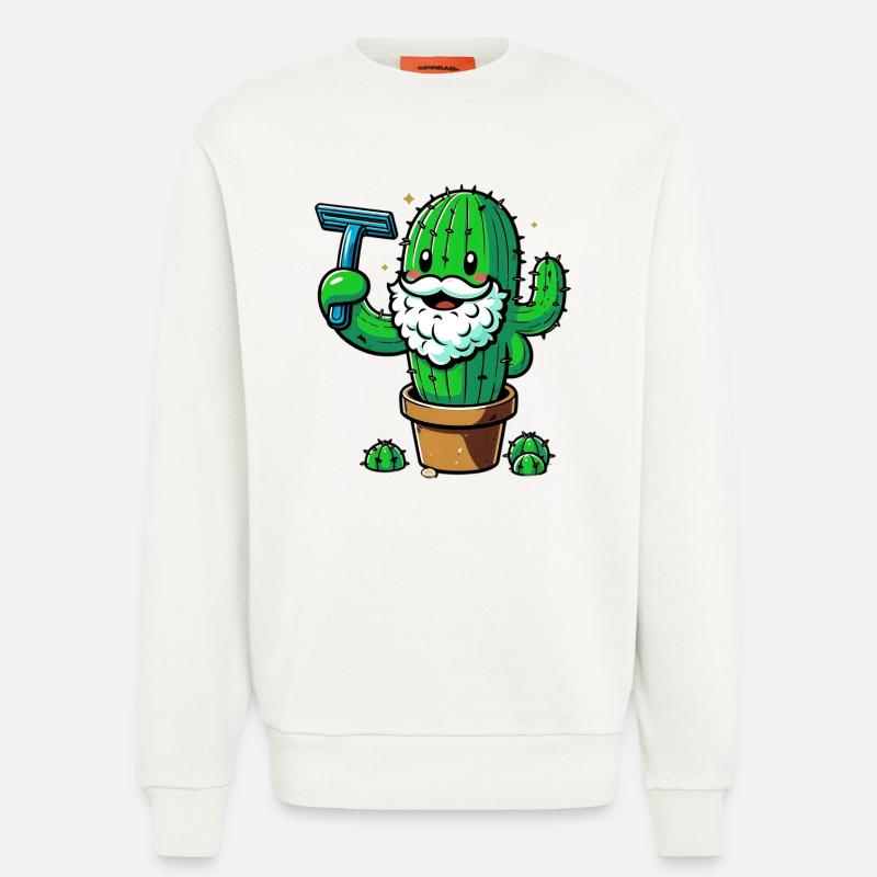 Cactus rasiert sich den Bart - Sweatshirt - made by SPREAD - OFF WHITE