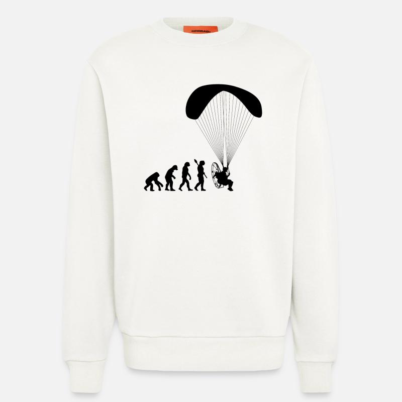Paramotoring Human Evolution Funny - Sweatshirt - made by SPREAD  - OFF WHITE