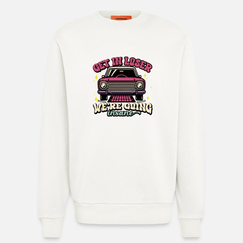 Retro Auto Verschwinde Wahnsinniges Design - Sweatshirt - made by SPREAD  - OFF WHITE