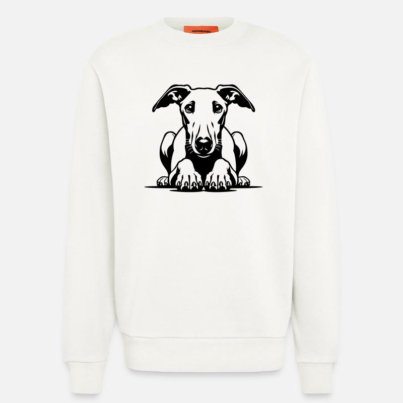 Tête de whippet avec pattes - Sweat bio décontracté fabriqué en UE - OFF WHITE