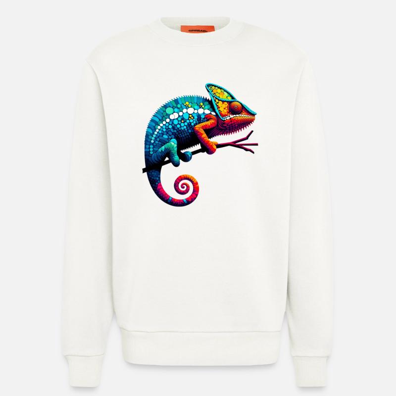 Chameleon - Sweatshirt - made by SPREAD - OFF WHITE