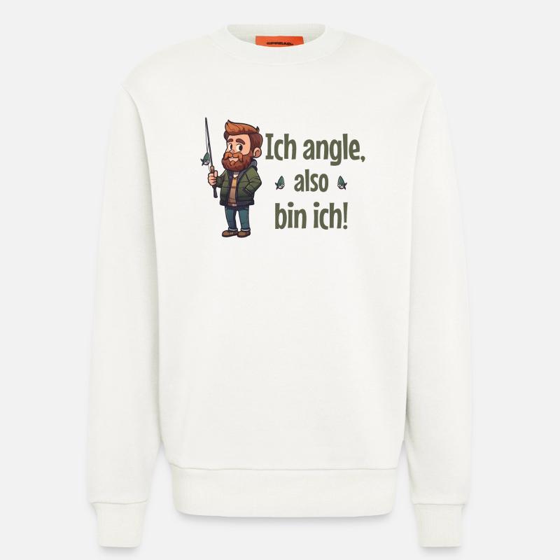 Ich angle, also bin ich! - Angler - Sweatshirt - made by SPREAD  - OFF WHITE