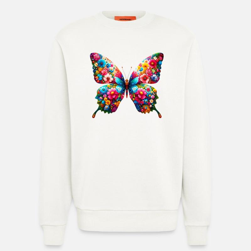 Papillon - Sweat bio décontracté fabriqué en UE - OFF WHITE