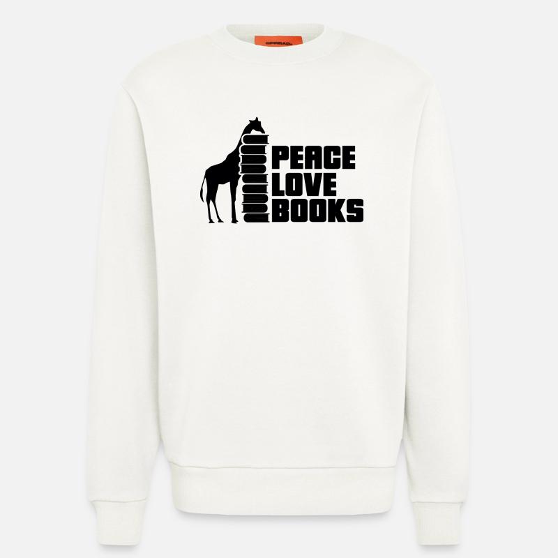 Lesen Bücher Buch Giraffe - Sweatshirt - made by SPREAD  - OFF WHITE
