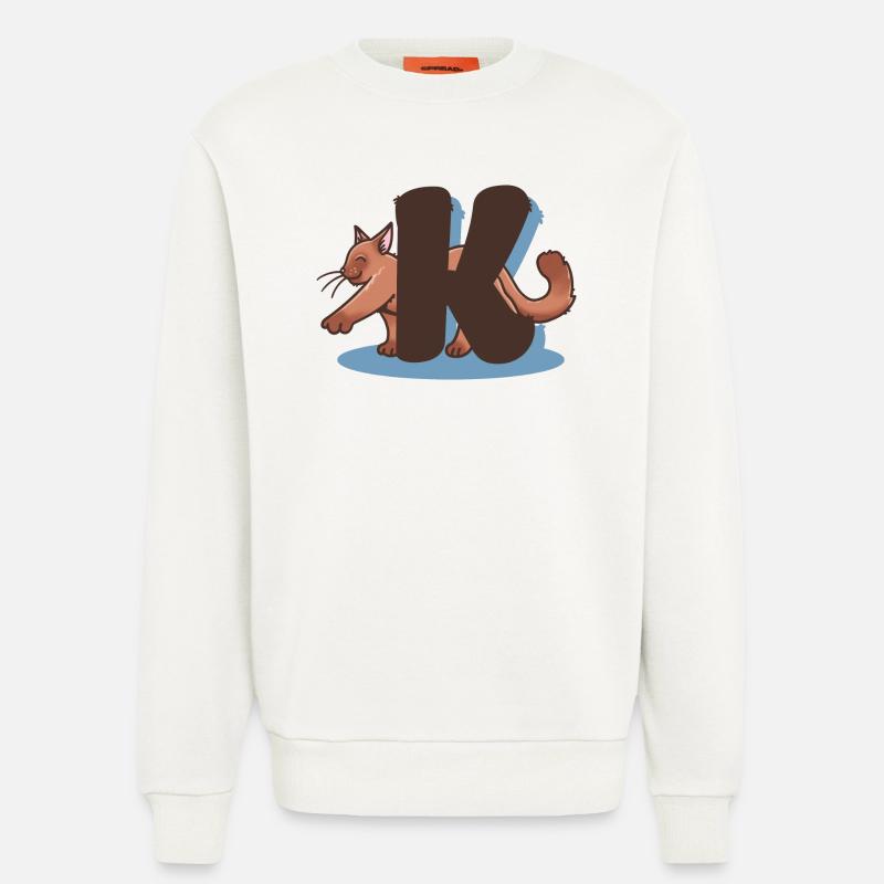 Katze Buchstabe K - Sweatshirt - made by SPREAD - OFF WHITE