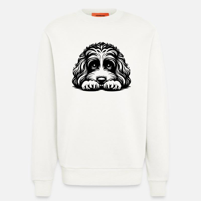 Cavapoo Head with Paws - Sweatshirt - made by SPREAD  - OFF WHITE
