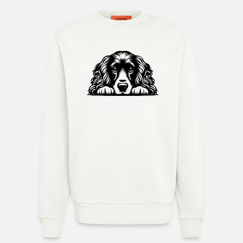 Cocker Spaniel Head with Paws - Sweatshirt - made by SPREAD  - OFF WHITE