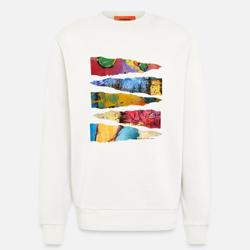 Abstraktes buntes Farbschicht-Design - Sweatshirt - made by SPREAD  - OFF WHITE