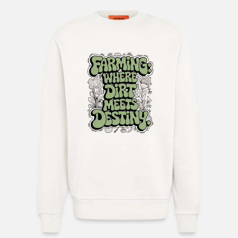 FARMING: WHERE DIRT MEETS DESTINY - Sweatshirt - made by SPREAD  - OFF WHITE