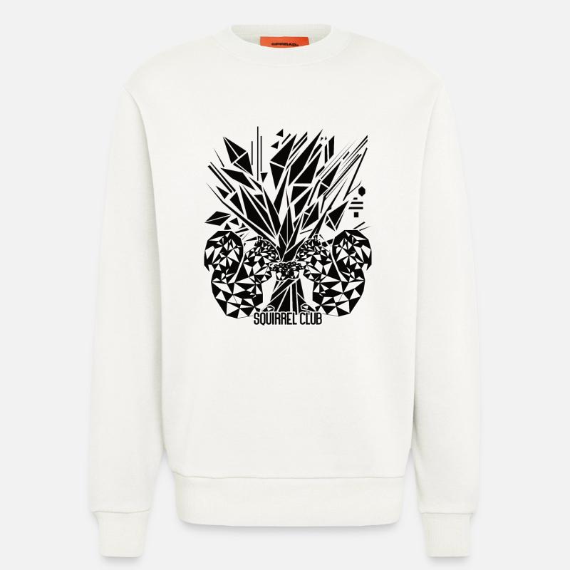 Lebensbaum mit Eichhörnchen – Geometrisches Design - Sweatshirt - made by SPREAD - OFF WHITE
