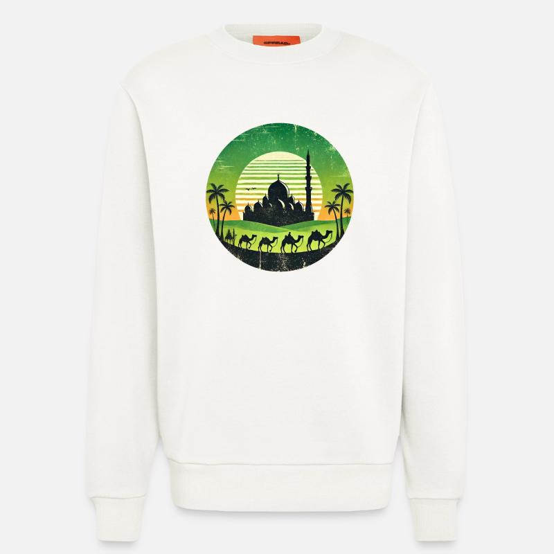 Marrakesch Moschee Kamele Design - Sweatshirt - made by SPREAD - OFF WHITE