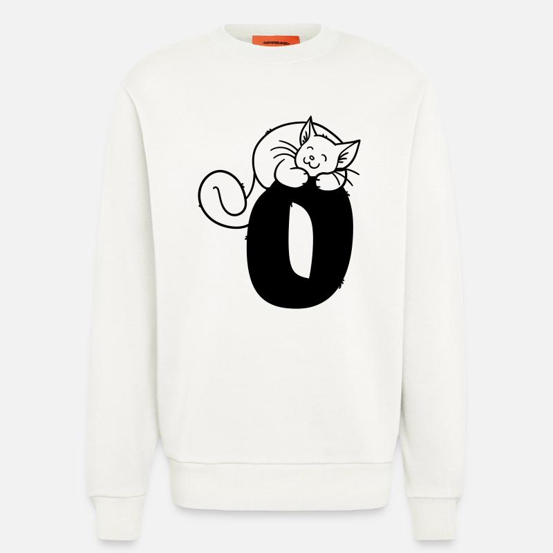 Katze Buchstabe O - Sweatshirt - made by SPREAD  - OFF WHITE