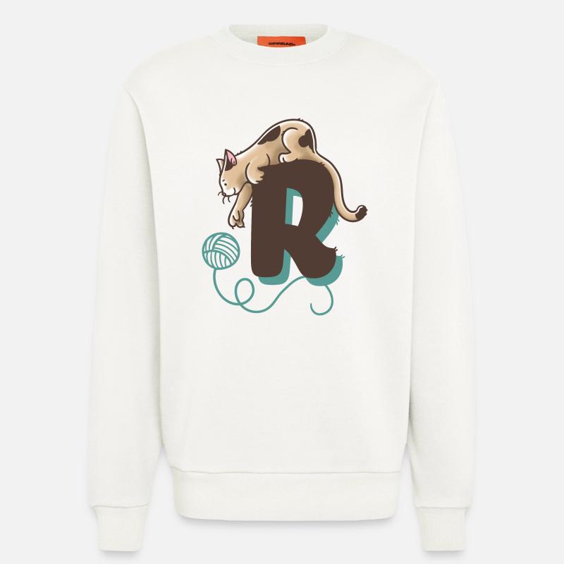 Katze Buchstabe R - Sweatshirt - made by SPREAD  - OFF WHITE