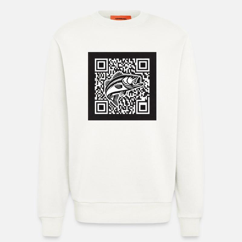 Perch QR Code Design - Sweatshirt - made by SPREAD  - OFF WHITE