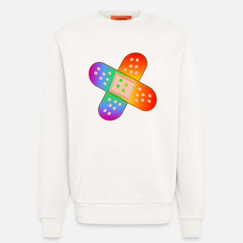 RAINBOW PATCH - Sweatshirt - made by SPREAD  - OFF WHITE