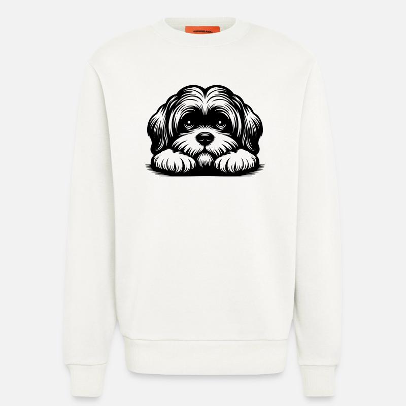 Lhasa Apso Kopf mit Pfoten - Sweatshirt - made by SPREAD  - OFF WHITE