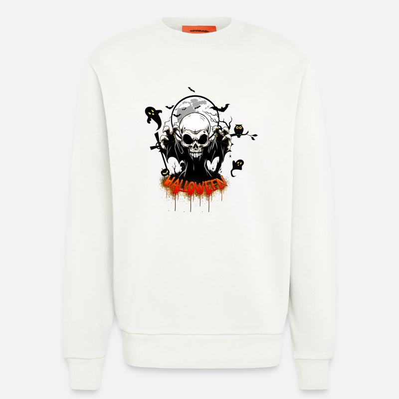 Skull with sharp teeth - Sweatshirt - made by SPREAD  - OFF WHITE