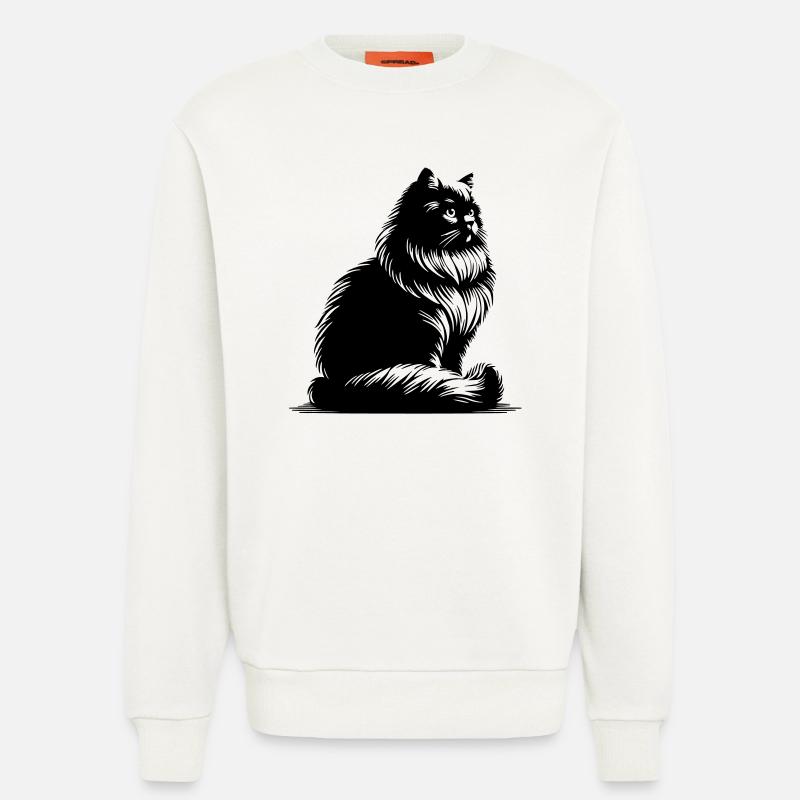 Britisch Langhaar Katze - Sweatshirt - made by SPREAD  - OFF WHITE