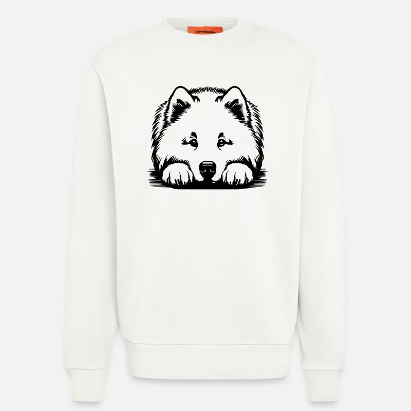 Samojede Kopf mit Pfoten - Sweatshirt - made by SPREAD  - OFF WHITE