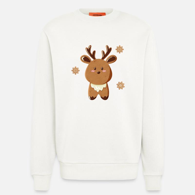 Süßes Rentier mit Schneeflocken - Sweatshirt - made by SPREAD  - OFF WHITE