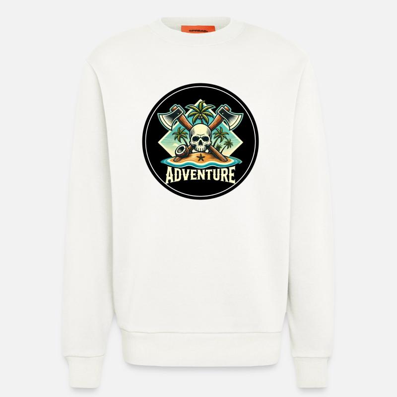 Abenteuer Skull Insel Patch - Sweatshirt - made by SPREAD  - OFF WHITE
