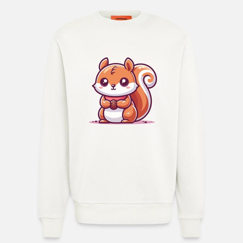 Eichhörnchen mit einem Samen - Sweatshirt - made by SPREAD  - OFF WHITE