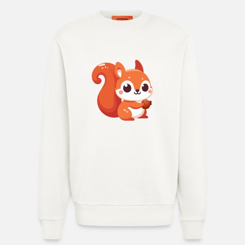 Chibi Squirrel Kawaii - Sweatshirt - made by SPREAD  - OFF WHITE