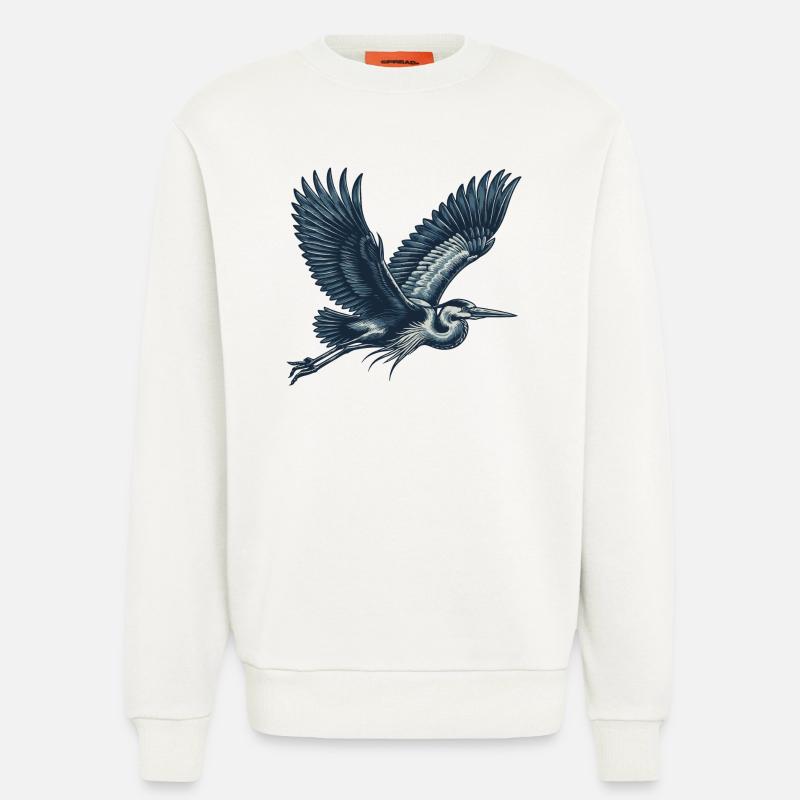 Héron - Sweat bio décontracté fabriqué en UE - OFF WHITE